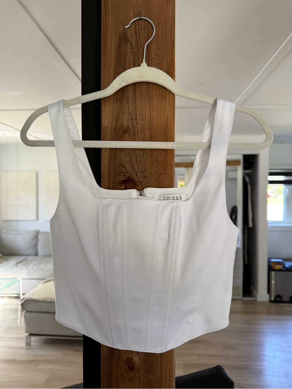 GUESS White Square-Neck Corset